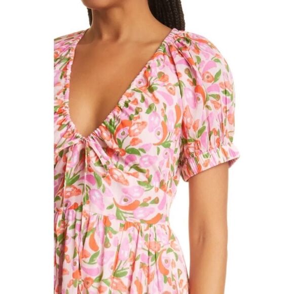 Banjanan Norma Mini Bloom Rose Midi Dress in Size Small - Picture 3 of 14